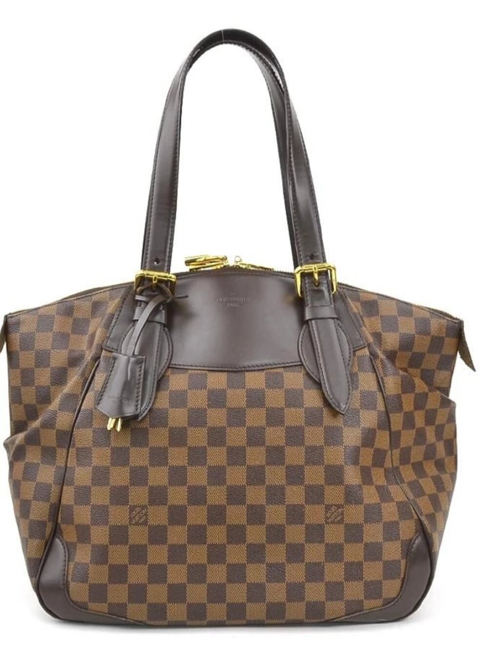 LOUIS VUITTON Damier Ebene Verona GM Shoulder Bag Brown